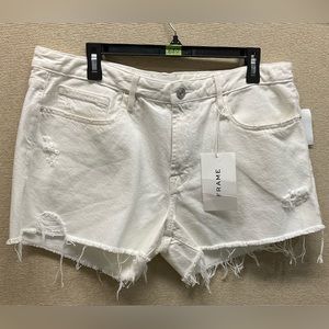 🌾 ⭐️FRAME Le Grand Garçon Short/ Blanc Shred